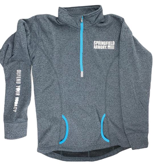 Long Sleeve Pullover Sweater Size Medium J America Women’s Jacket ¼ Zip Gray - Picture 1 of 11